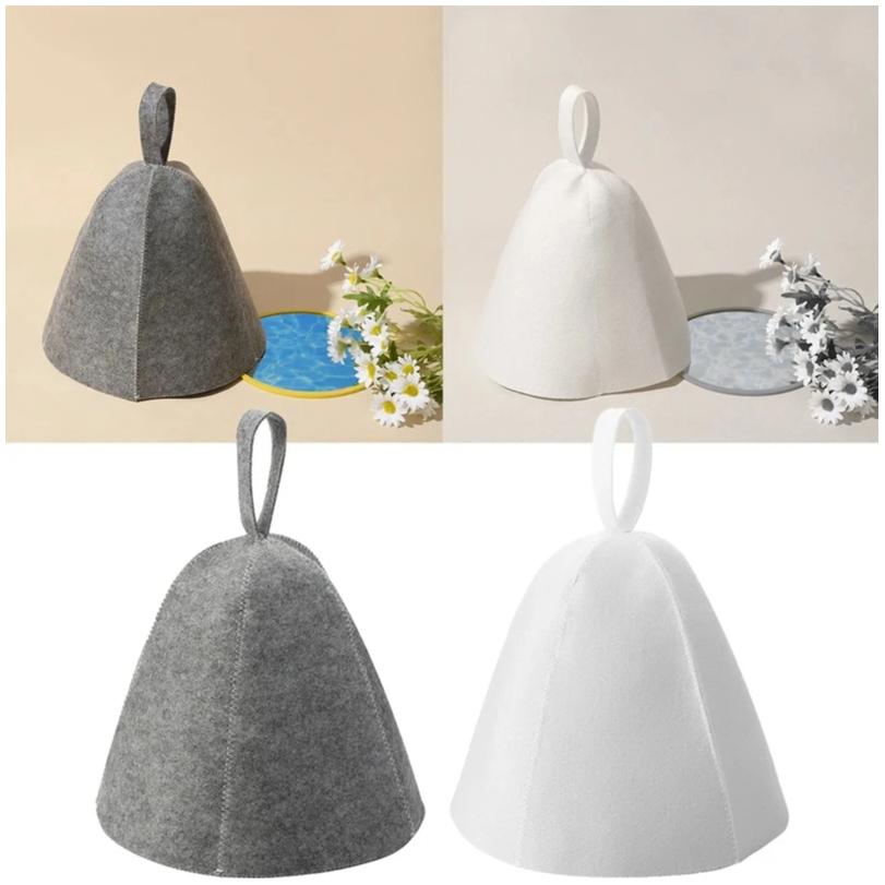 Sauna Anti Hitte Sauna Hoed Verdikken Wolvilt Douchemuts Haar Tulband Snel Handdoek Drogen Handdoek Hoeden Sauna Badkamer Accessoires