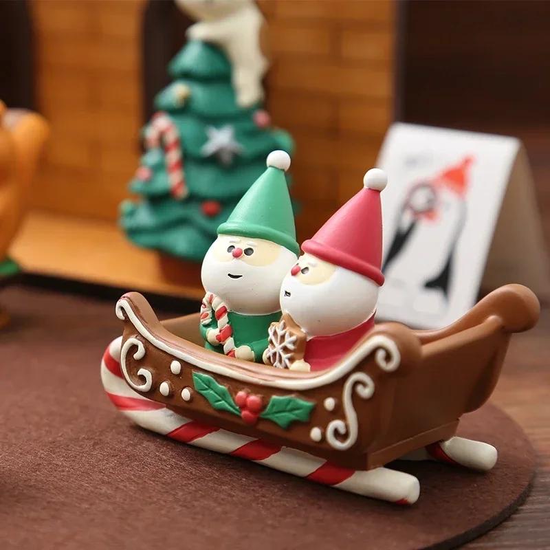 1pc Scene Decoration Christmas Series Bookshelf Decorationt Collectible Home Decoration Garden Resin Craft Toy Bonsai Ornaments