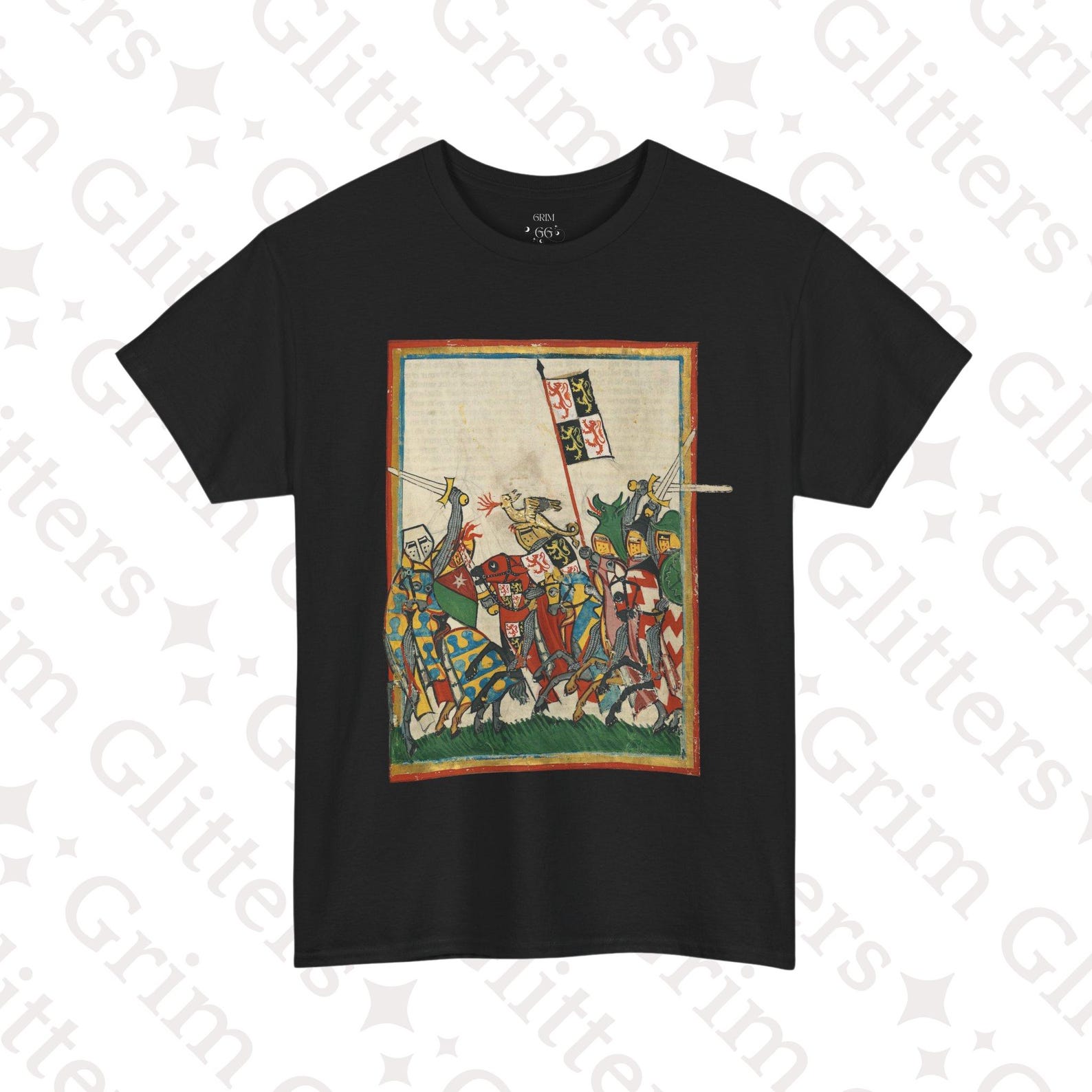 Duke Johann of Brabant T-Shirt: Codex Manesse, Medieval Knight Battle Art XL