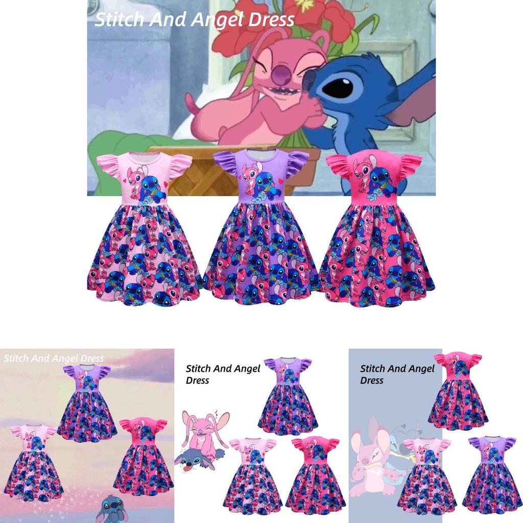 New Arrival Girls' Star Baby Stidi Dress A-line Dress With Flying Sleeves