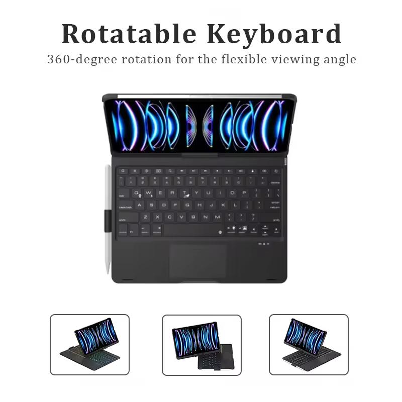 /ODM Keyboard Case for iPad 11th Gen A16 (2025) 10th Gen 10.9-inch With 360 Degree Rotatable Multi-Touch Trackpad Thin Light