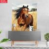 Horse In Golden Field Realistic Animal Art Wall Tapestry Rustic Farmhouse Decor Living Room Bedroom Horse Lover Gift