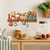 Watercolor Kitchenware, Food Shelves, Kitchen Wall Decoration Stickers