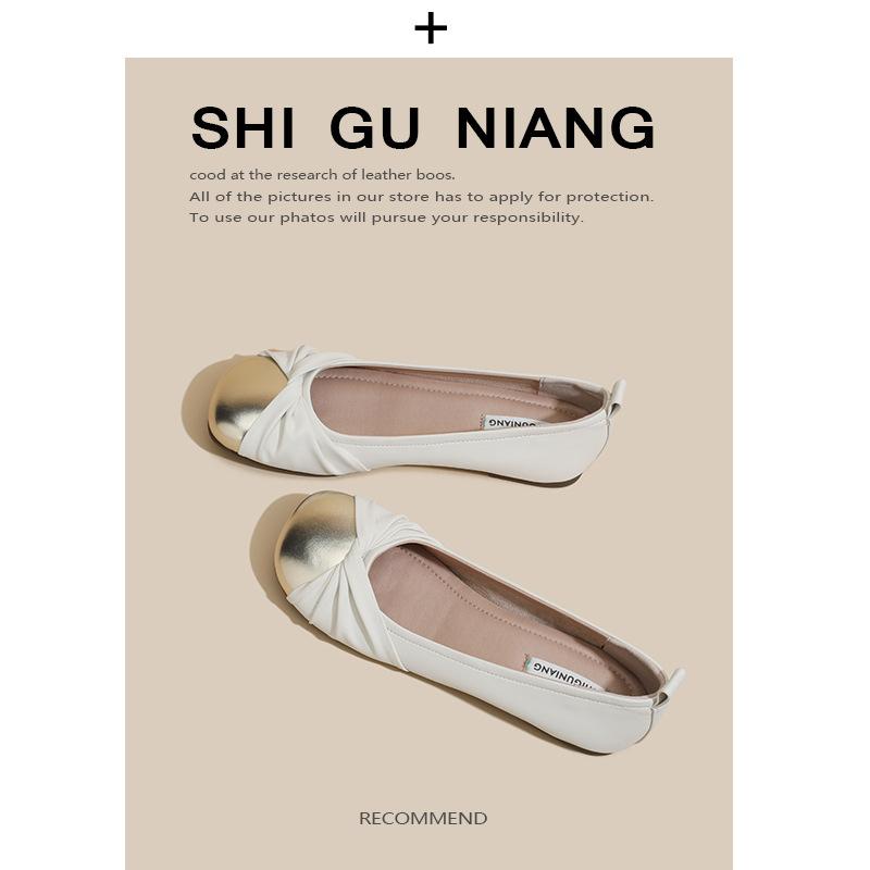 638-16 Super soft flat-soled single shoes women's 2025 autumn and summer new evening gentle soft-soled Doudou shoes ladyshoes