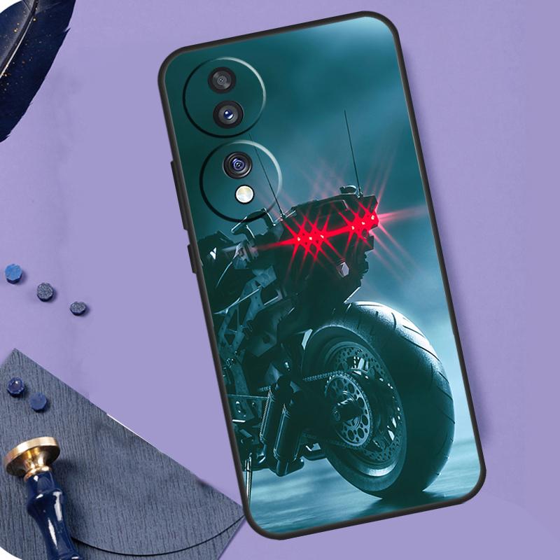 Neon Motorcycle Biker Case For Honor Magic 6 Pro Magic 5 Lite 50 70 90 Lite X6 X7 X8 X9 X6a X7a X8a X9a X8b X9b