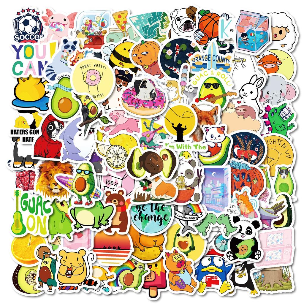 100 Small Size 4cm Creative Anthropomorphic Animal Graffiti Stickers Fencing Cat Creative Waterproof Stickers
