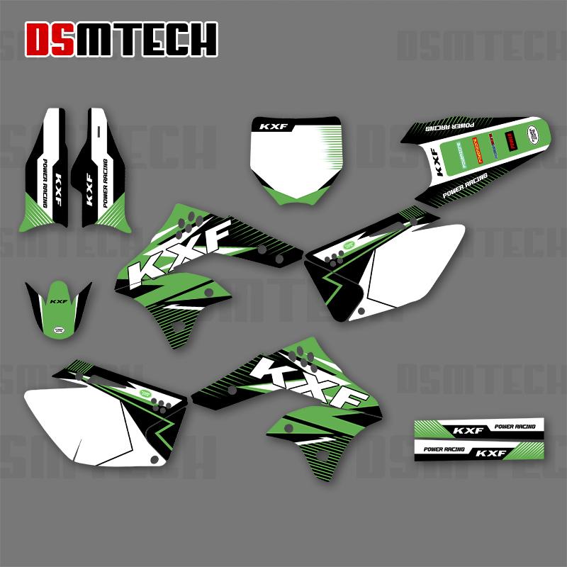 DSMTECH For Kawasaki KX250F KXF250 KX 250F KXF 250 2006 2007 2008 Full Graphics Decals Stickers Motorcycle Background Custom 002 No Number