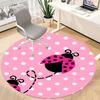 1pc Ladybug Polka Dot Office Round Rug, Non-slip, Soft and Durable Office Rug for Interior Decoration, Perfect for Office, Beautiful Decoration Yy2603