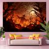 2D flat design 1 eerie Halloween-themed banner - terrifying pumpkin landscape.PMJ