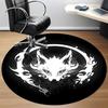 1pc Dragon Emblem Office Round Area Rug, Under Office Chairs Bedroom Living Room Home Decor, Room Deco, Available in Various Sizes