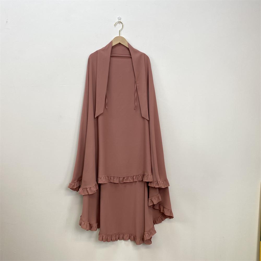 Dubai Ruffled Swing Solid Color Large Headscarf 2338