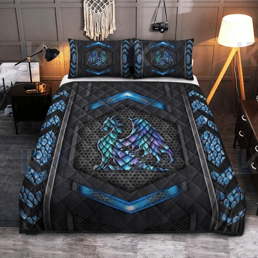 Dragon Printed Duvet Cover King Queen Western Magic Dragon Bedding Set Polyester Quilt Cover for Teen Adults