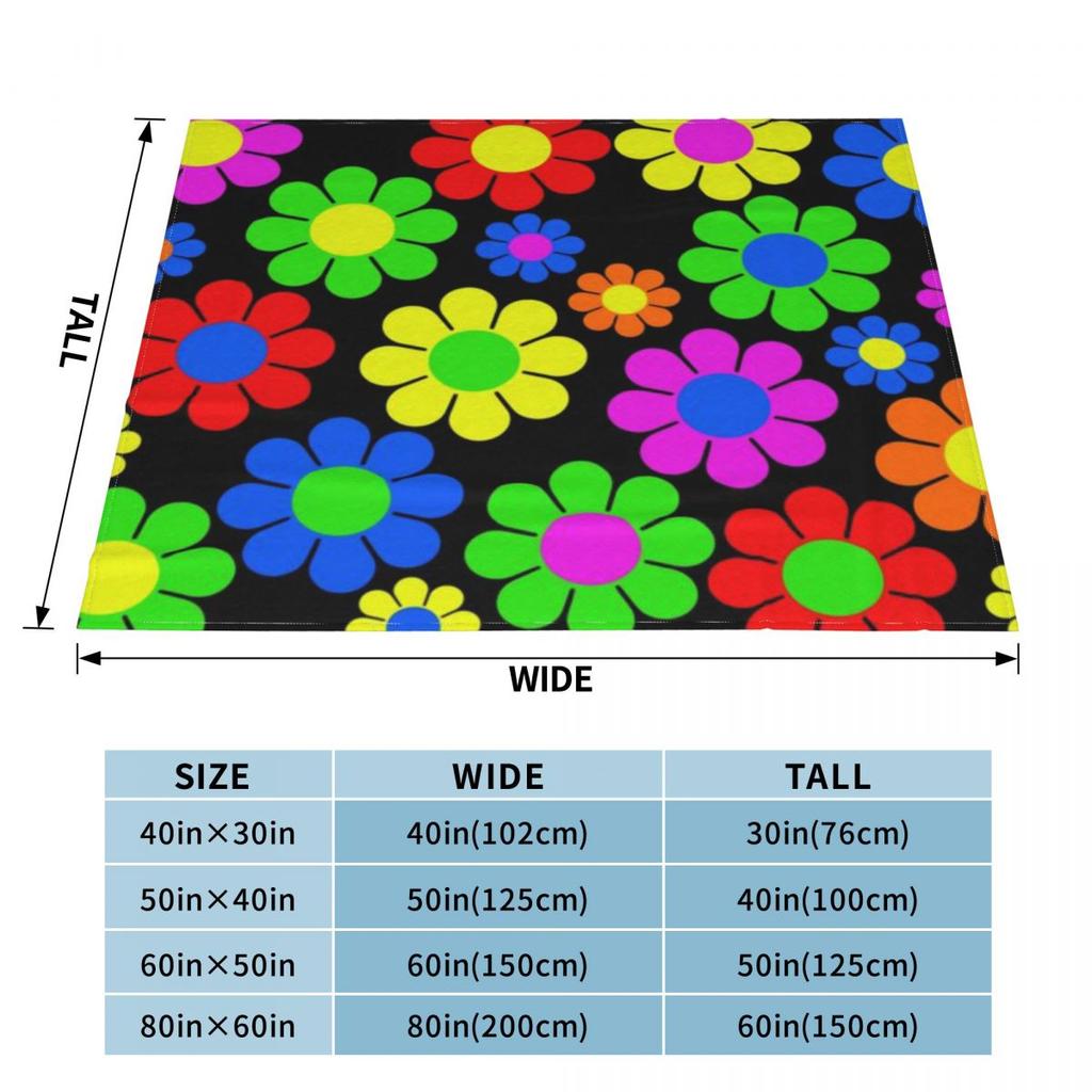 Hippy Flower Daisy Spring Pattern Custom Travel An Ultra-Soft Micro Fleece Blanket