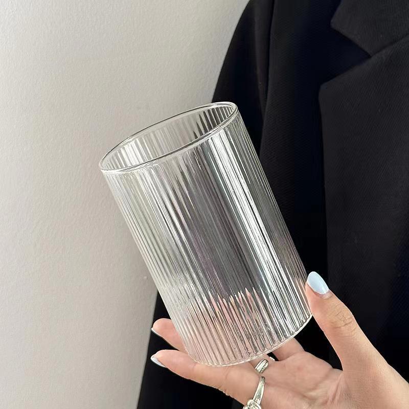 

6/4/2/1 шт. вертикальная прозрачная стеклянная кофейная чашка, термостойкая, с высоким содержанием боросиликатного стекла, для воды, молока, пива, сока, чая, домашняя вечеринка 1PCS