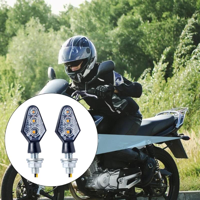 Motorcycle LED Blinkers Signal Lamps with 25cm Wiring, Easy Installation, 30000 Hours Lifespans, for ATVs and Motorbikes