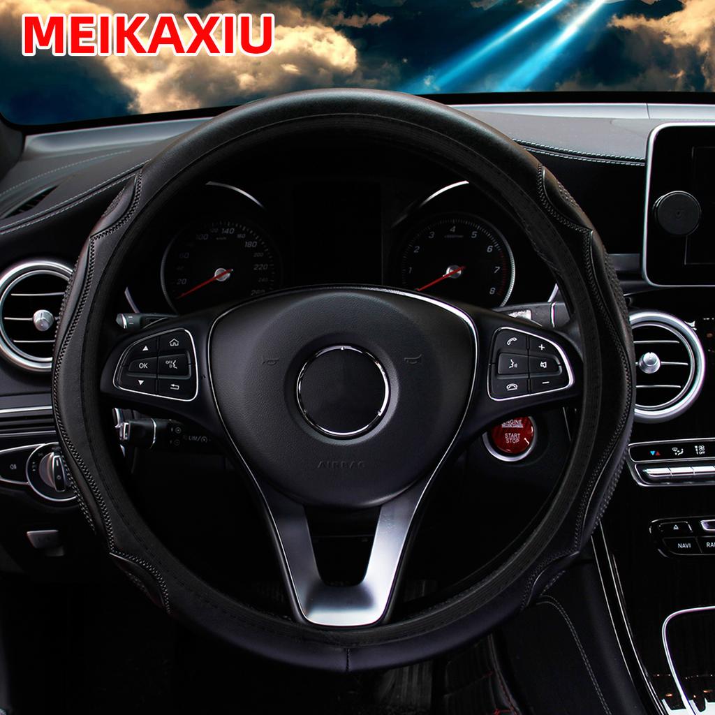 PU wear-resistant leather three-dimensional embossed elastic car without inner ring steering wheel cover automotive supplies