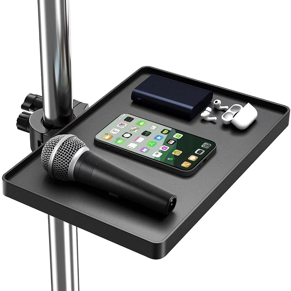 Portable Universal Microphone Stand Adjustable Clamp Tripod Bracket Holder Clamp Soundcard Tray for Live Streaming