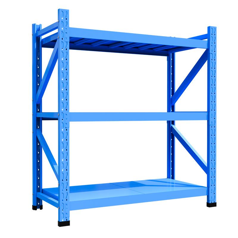 Iron Storage Rack with Cabinet - Steel Warehouse Display Shelf