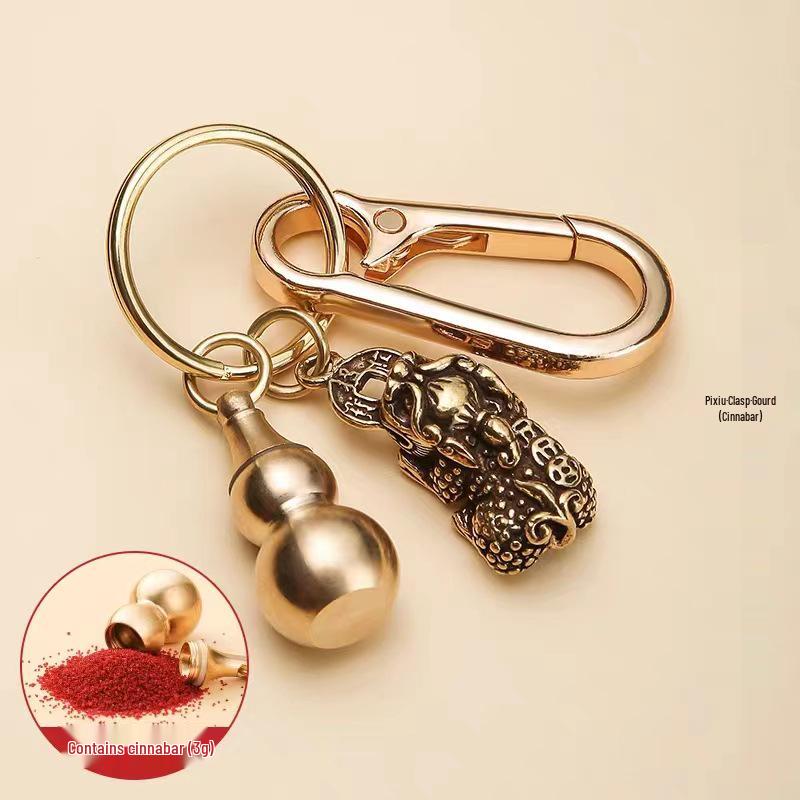 

Подвеска Пиксю из чистой латуни в форме тыквы и знака зодиака с киноварными монетами, брелок