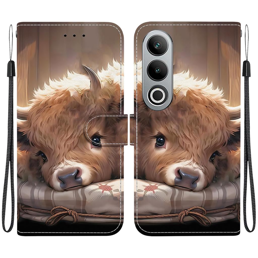 Handgefertigte PU-Leder-Klapphülle für OnePlus Nord CE4 Rutschfeste stoßfeste Hülle mit Handschlaufe & Herz-/Rosen-Katzen-Designs