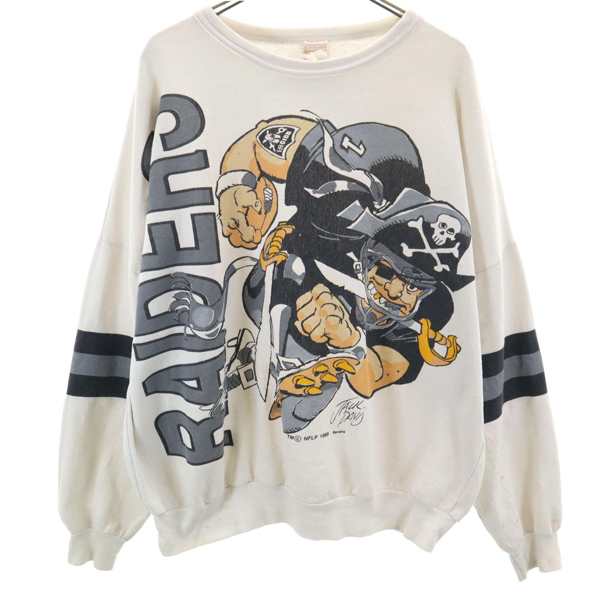 

80s Made in Canada NFL Raiders Long sleeve sweat trainer L JACK DAVIS Men s Used