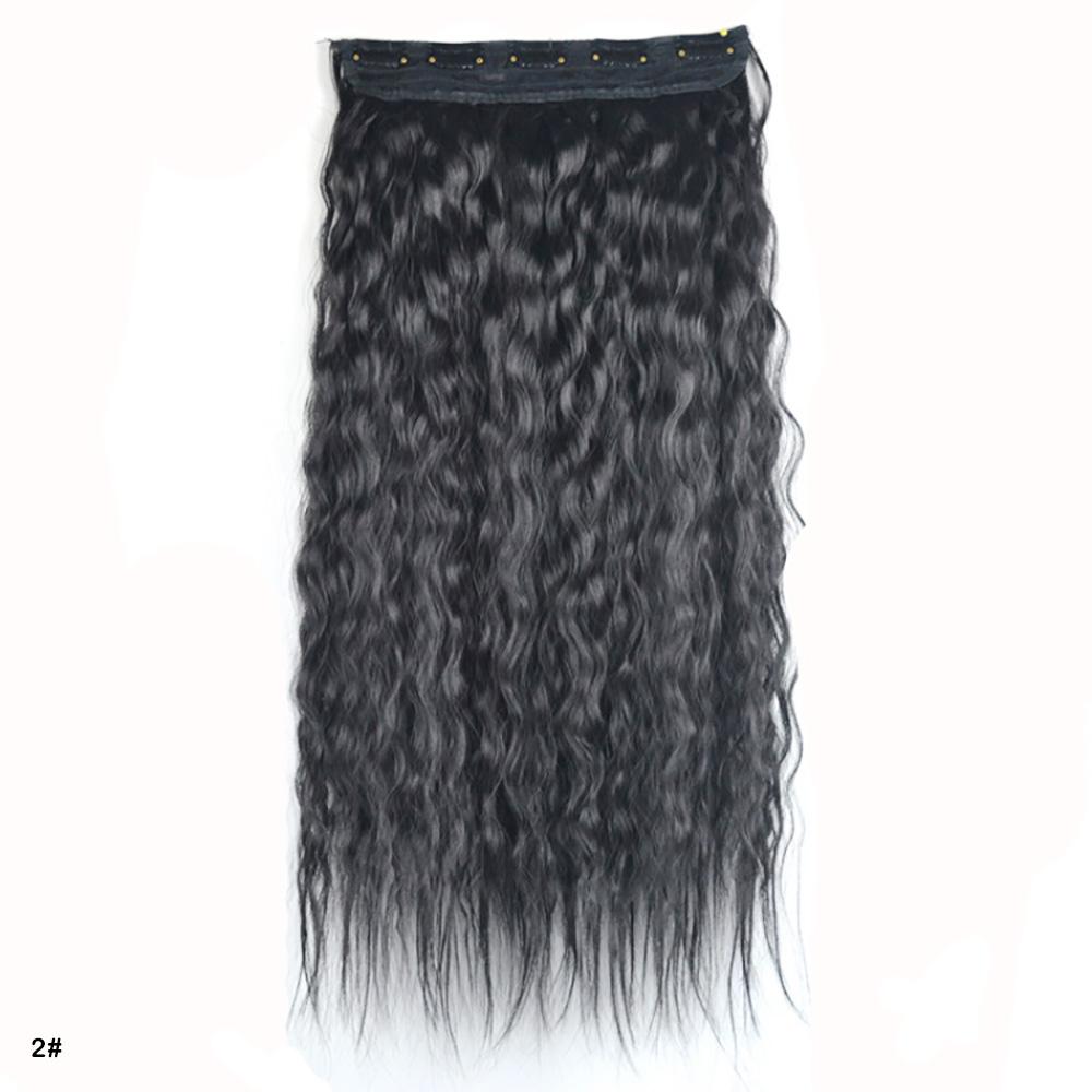 Kinky Curly Hair Clip In Hair Extension One Piece With 5Clips Colorful Ombre Color Cosplay Hairpieces