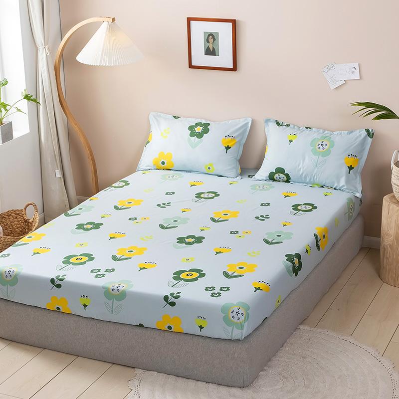 

Наматрасник с резинкой, простыня с растительным цветочным принтом, домашняя полноразмерная односпальная двуспальная льняная кровать, постельное белье (Без наволочки) 120x200cm