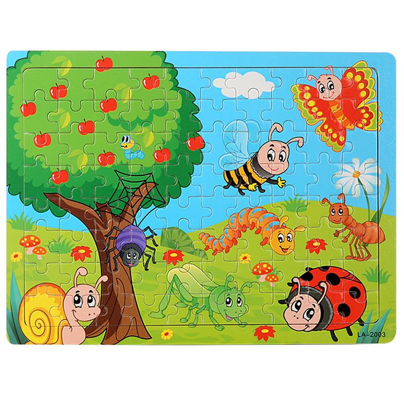 Wooden puzzle children animal cartoon fairy tale plane puzzle baby early education puzzle building block toy