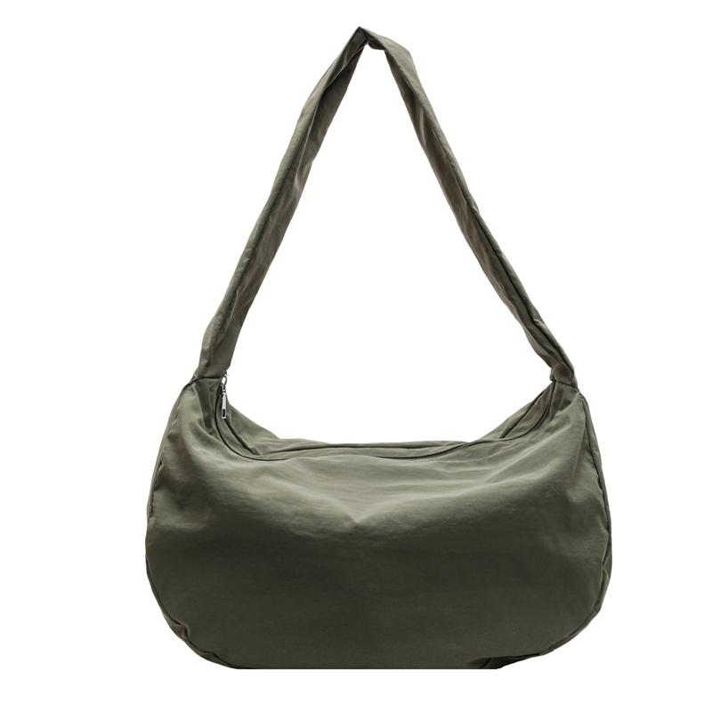 

Холщовая сумка женская сумка-пельмень однотонная сумка через плечо большая вместимость сумка через плечо зелёный