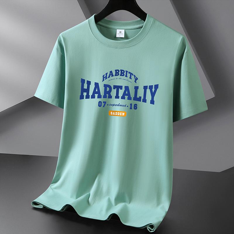 Summer Men's Fashion Short-sleeved T-shirt Pure Cotton Tee S-6XL