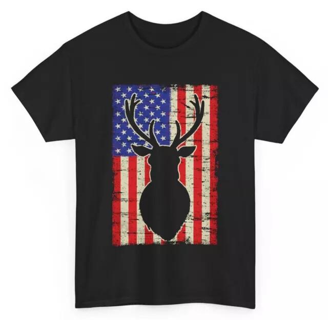 Deer Hunting American Flag Shirt Hunting Season Lovers Women Men Tshirt Unisex T-Shirt XXXXL
