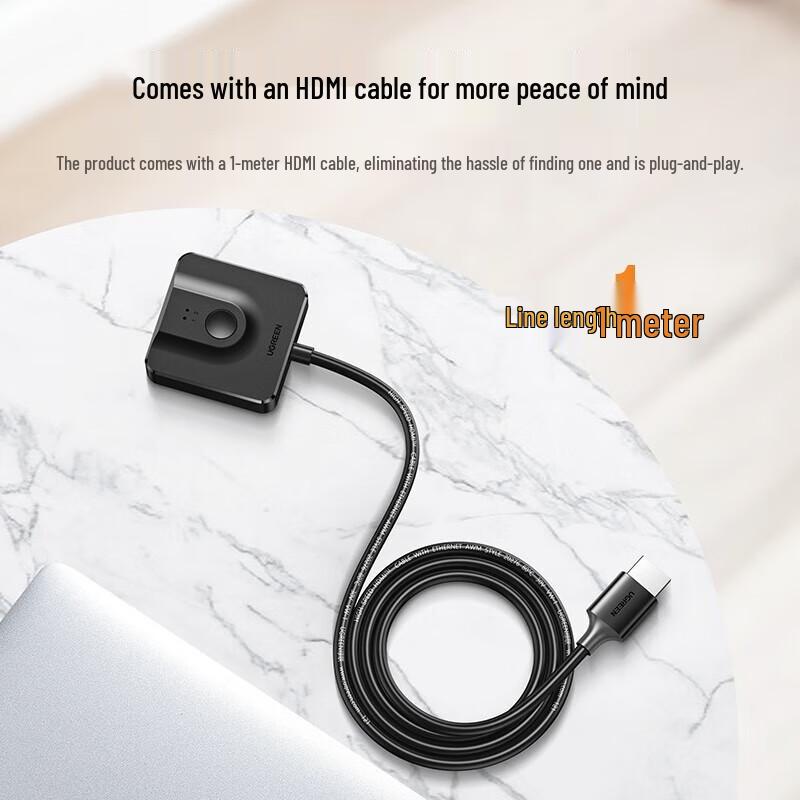 Ugreen HDMI 2.0 Anahtar 2 Giriş 1 Çıkış