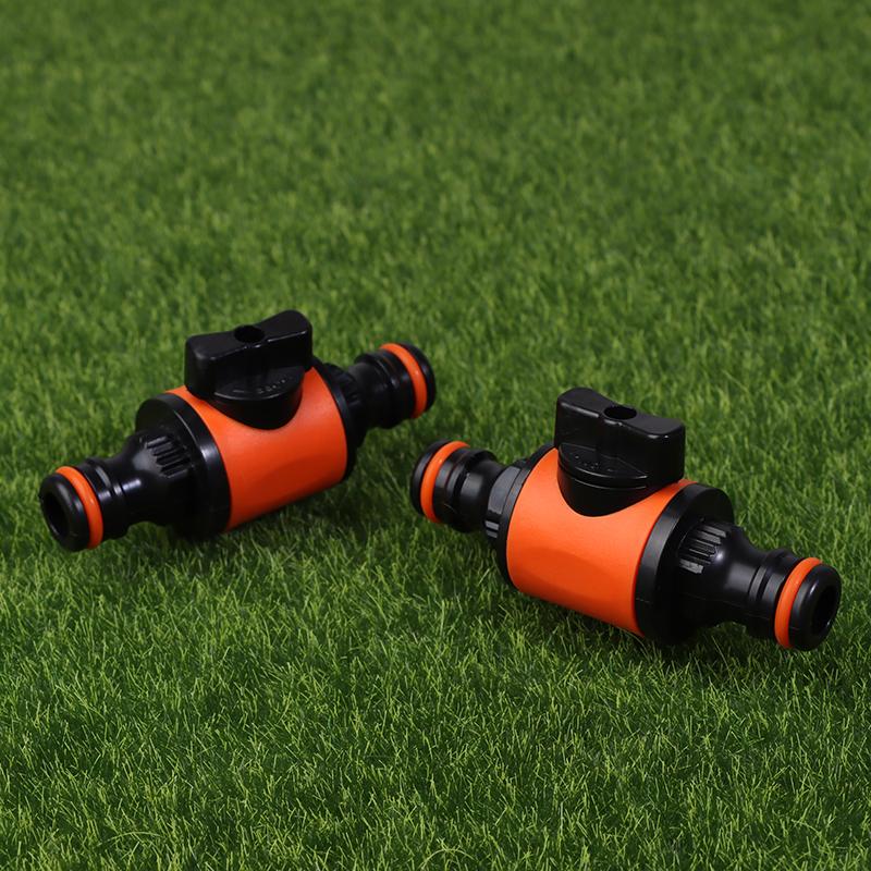1Pc 16Mm Equal Garden Hose Shut Off Valve Fitting Plastic Tubing Tap Adapter Quick Joint For Watering Irrigation Car Wash