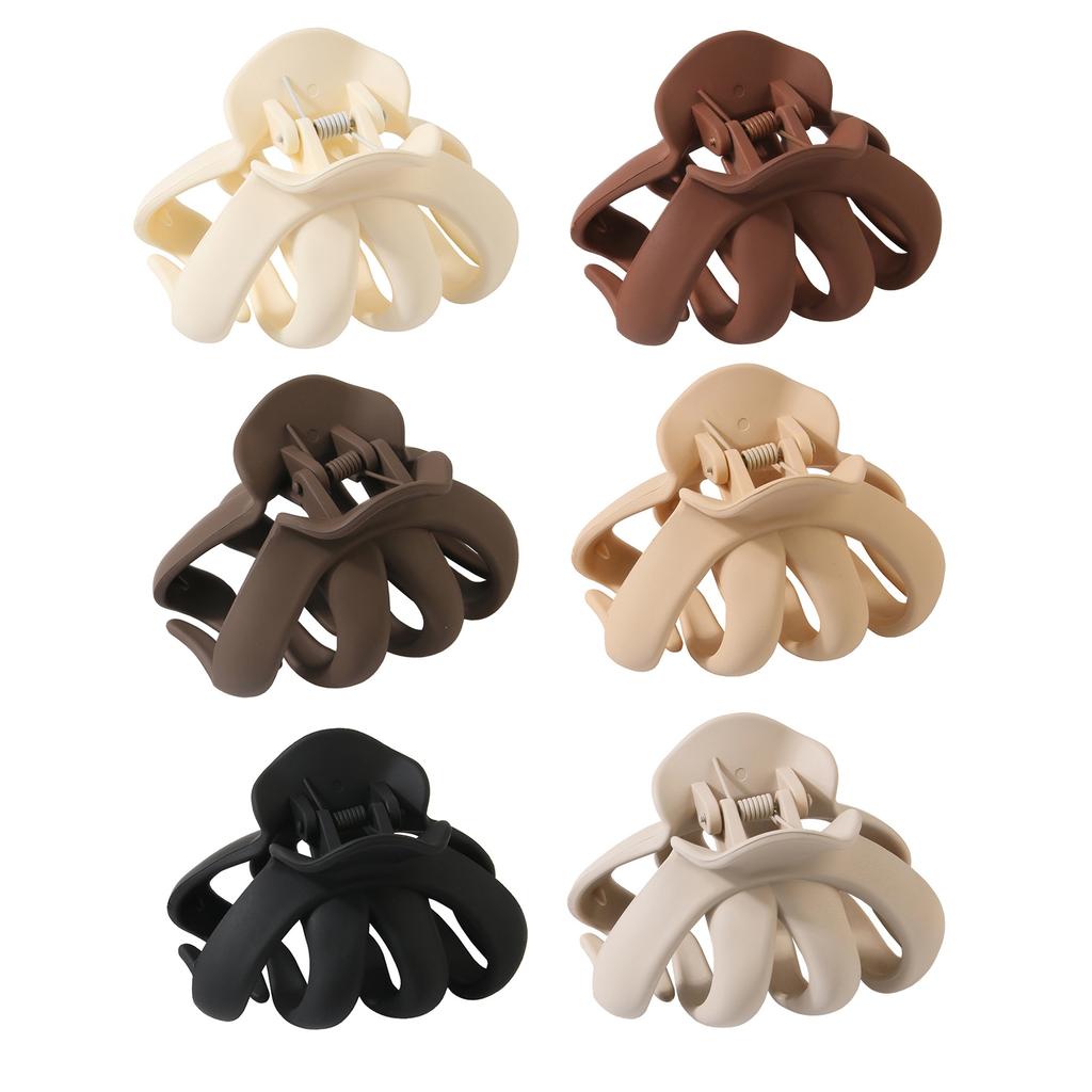 Matte Hair Clips for Women and Girls - Rectangle and Double Row Small Claw Clips for Thin/Medium Fine Hair - Nonslip Jaw Clips
