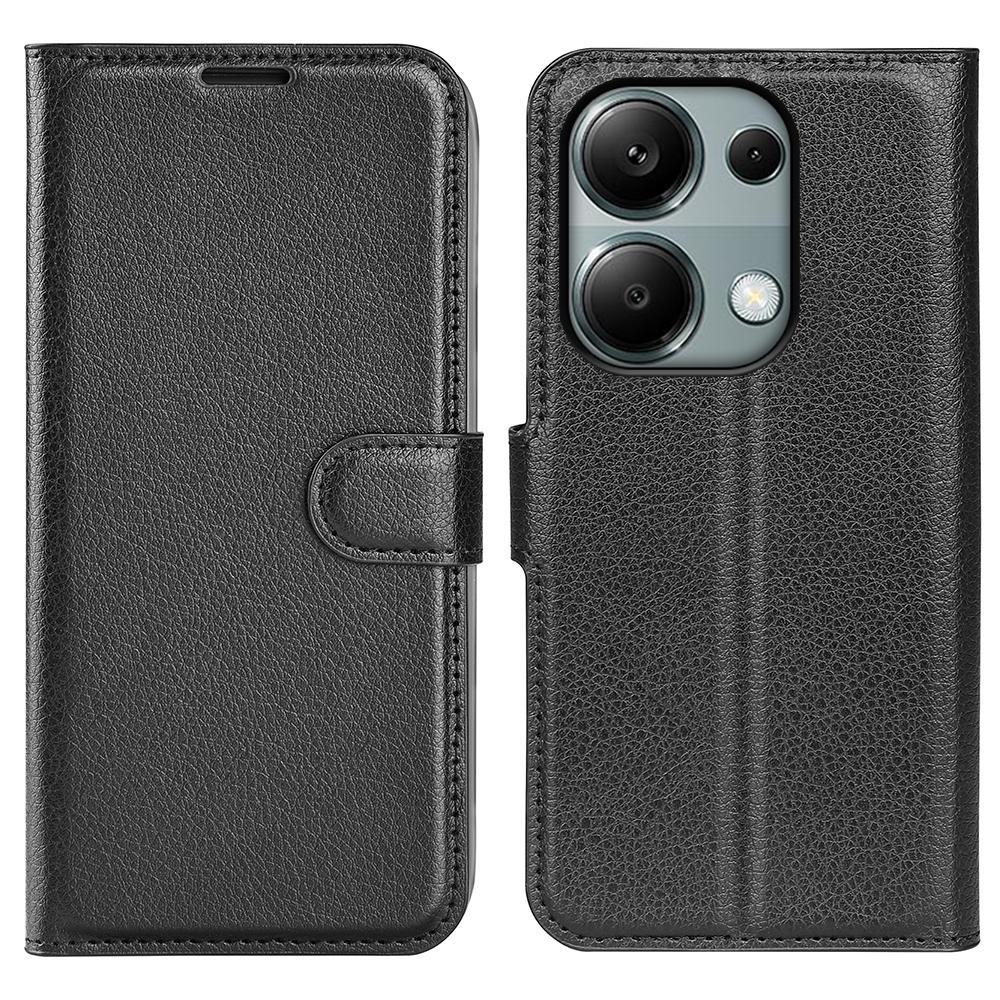 For Xiaomi Redmi Note 13 Pro 4G/Poco M6 Pro 4G Case Litchi Texture Leather Phone Cover with Wallet