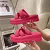 Luxury High-heeled Thick Sole Slippers Summer Fashion Lightweight Rome Shoes Platform Sandals Chic Pantuflas Beach Pu Chinelos