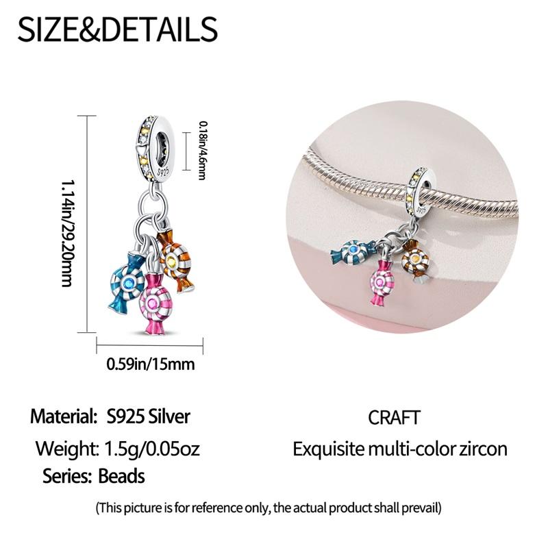 Original Charms Copper Candy String Fruit Dessert Hanger Beads Fit Bracelet Women Jewelry Making Diy Gift