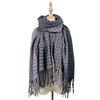 Winter Color Blocked Scarf women's Imitation Cashmere Fashion Versatile Shawl Warm Thicken Lengthened Tassel Scarf 4w975