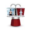 Mini Express Moka Pot 2 Cups Red/Silver
