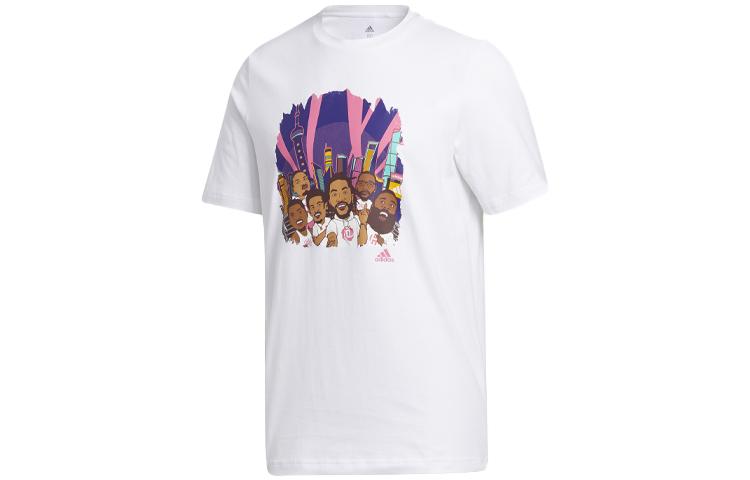 

Adidas T Shirts Men s White Crew Neck Moderate Straight Fit GL4426 XXL