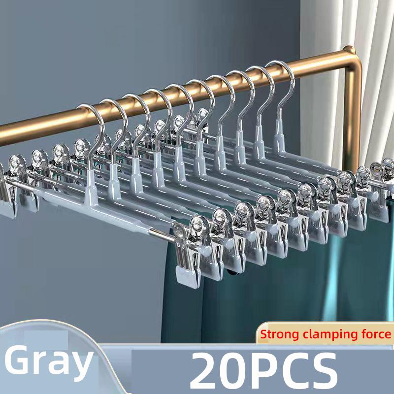 Бесшовный зажим для брюк, стальная вешалка для одежды JK без вышивки, утолщенный зажим для юбки, регулируемая прочная вешалка для брюк 20pcs
