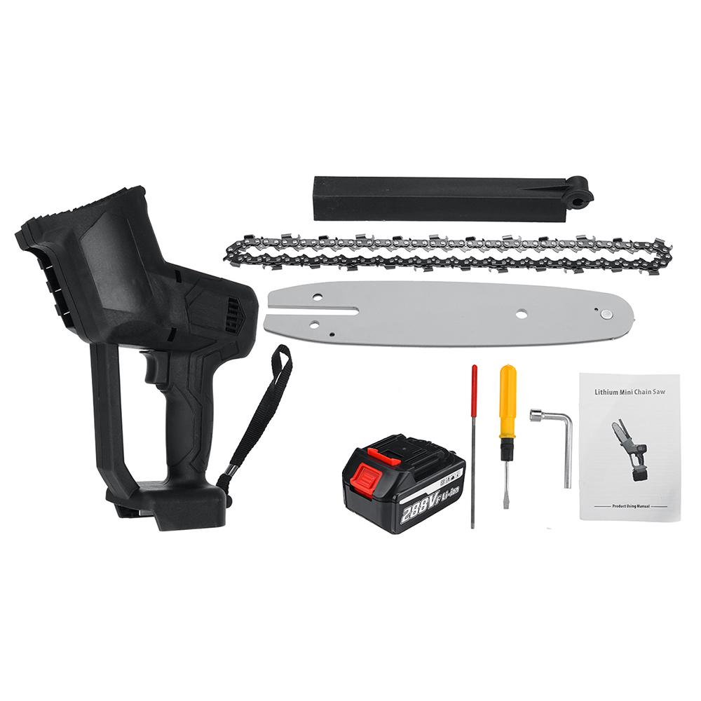 288V 8 Inches Electric Saw Chainsaw 1500W With 2PC Li-ion Battery Brushless Rechargeable Woodworking Tool Also For Battery
