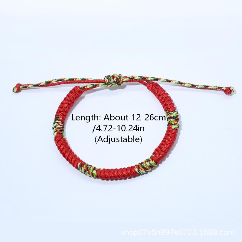 1PC Tibetan Buddhism Lucky Bracelet Unisex Braided Adjustable King Kong Knot Red String Bracelets For Men Women Couple Pulsera