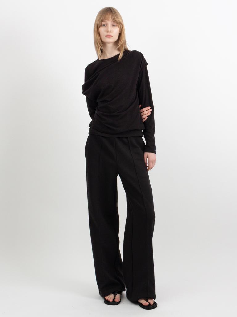 Seleukeu Oblique Drape Top_Black