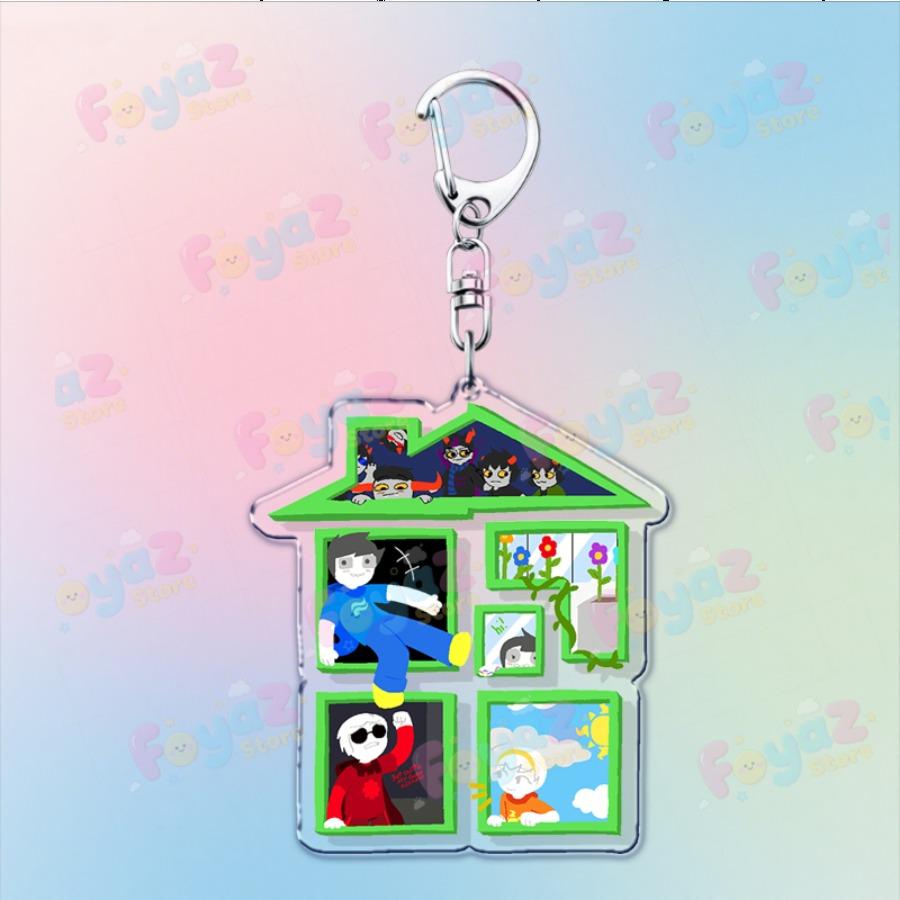Cartoon Homestuck Keychain Accessories Bag Charms Dave Strider John Egbert Karkat Gamer Keyrings Jewelry Fans Freinds Gift