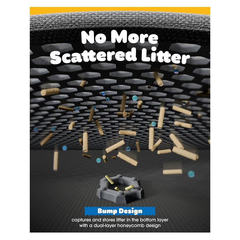 Double Layers Litter Trapping Mat-30" X 22" Large Cat Litter Box Mat-Easy To Clean Litter Mat For Floors