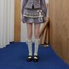 UNIFREE 2026 Spring Plus Size Ruffled Patchwork Mini Skirt with Bow Brooch
