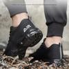 Work Safety Shoes For Men Women Air Cushion Breathable Work Sneakers Steel Toe Shoes Anti-puncture Safety Protective Black Shoes