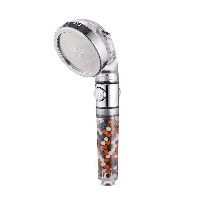 Spa Shower Head 3 Mode Button High Pressure Filter Balls Water Saving