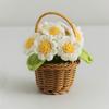 Creative Knitted Sunflowers Pot Artificial Flowers Finished Hand Woven Plant For Office Desktop Decoration Mini Wedding Ornament